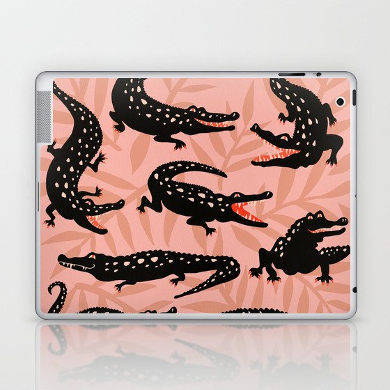 Alligator Collection – Black & Peach Laptop & iPad Skin