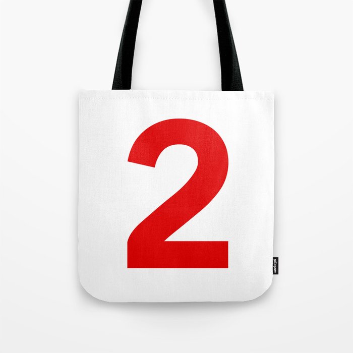 Number 2 (Red & White) Tote Bag