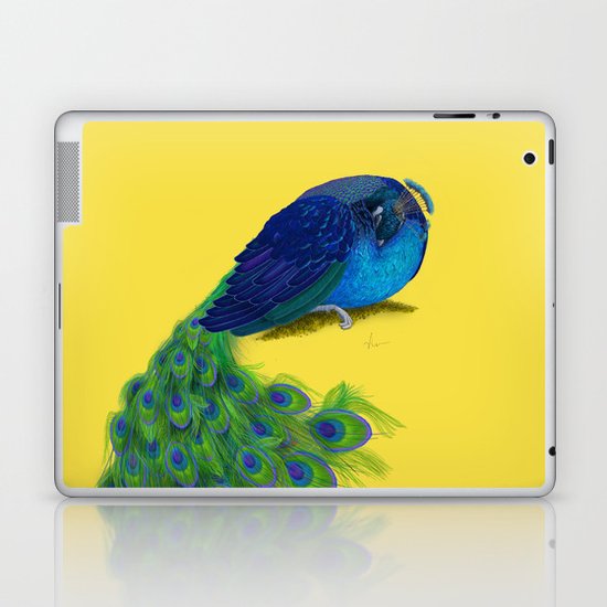 The Beauty That Sleeps - Vertical Peacock Painting Laptop & iPad Skin