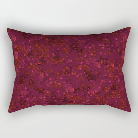 Red festive confetti. Red glitter. Rectangular Pillow