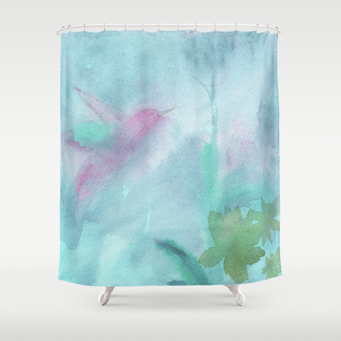 Hummingbird Selah - Aqua Shower Curtain