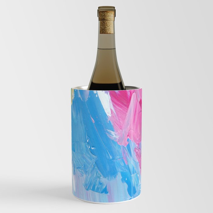 Abstract Pastel Colorful Painting Wine Chiller