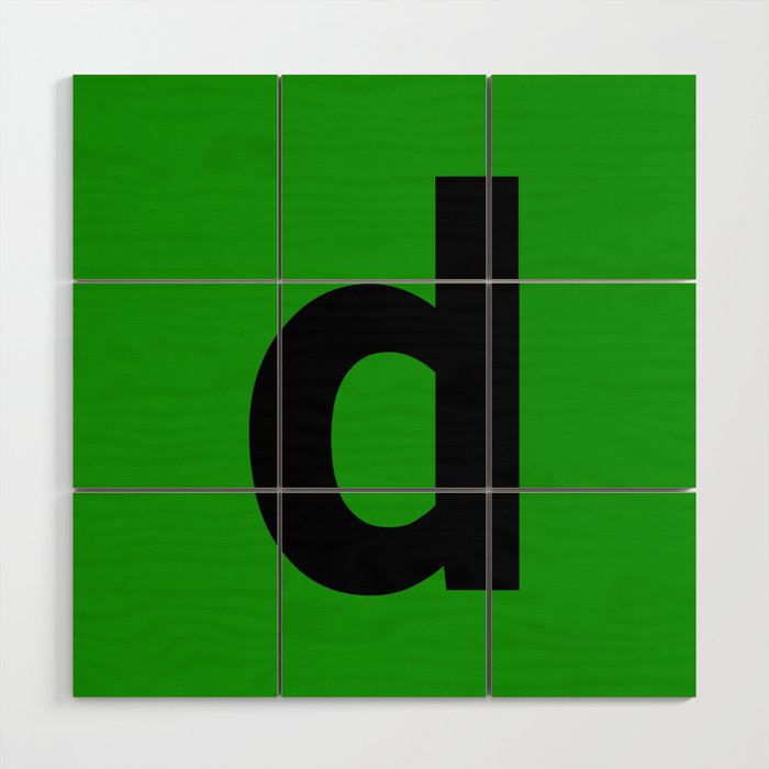 letter D (Black & Green) Wood Wall Art