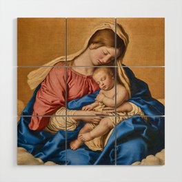 Madonna with the Sleeping Child, 1640-1685 by Sassoferrato Wood Wall Art