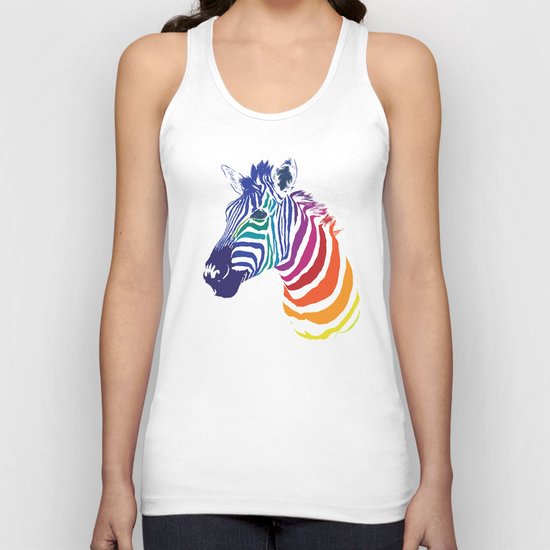 Rainbow Zebra Colorful Animal Unisex Tank Top
