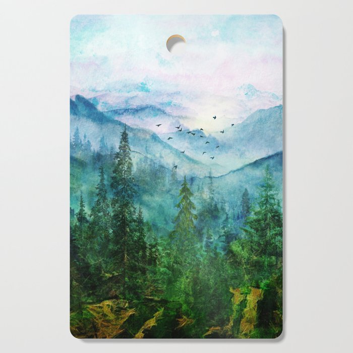 Spring Mountainscape Cutting Board