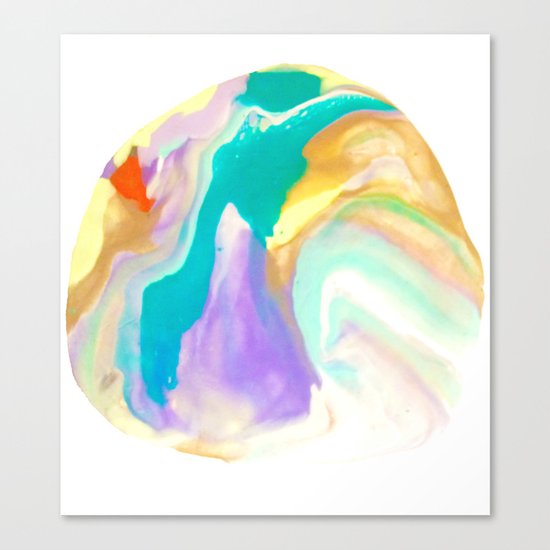 Deep Sea Colorful Surprises Marbling Canvas Print