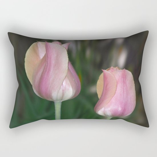 Twin Tulips Rectangular Pillow