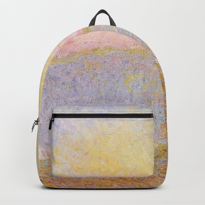 Haystacks, (Sunset) by Claude Backpack by VintageArchive Society6