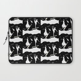 Two ballerina figures in white on black paper Laptop Sleeve
