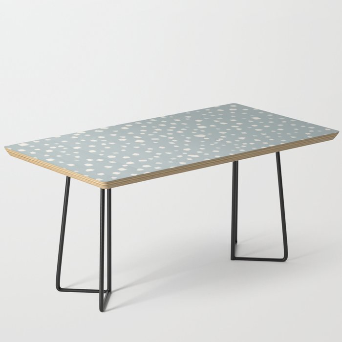 Minimalist Pale Painted Smudge Dots Pattern in Light Blue Gray and Cream Coffee Table