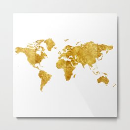 Gold Map Metal Print