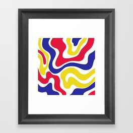 Warped Swirl Marble Pattern (red/blue/yellow) Framed Art Print