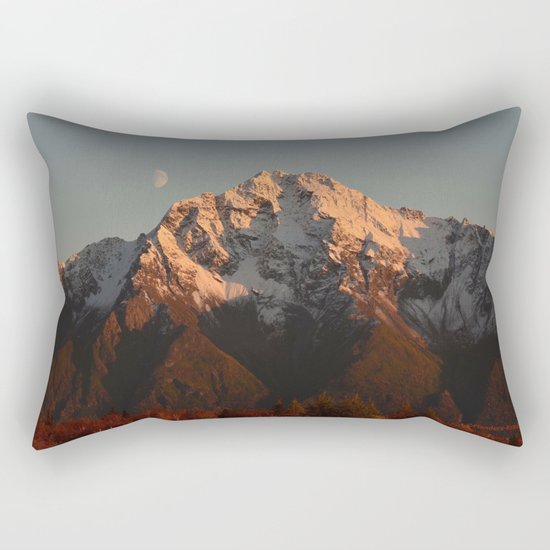 Moon Over Pioneer Peak Rectangular Pillow