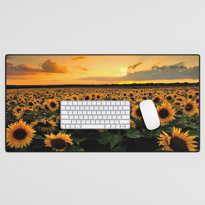 Sunflower field Desk Mat