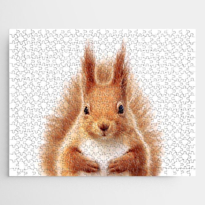Baby Squirrel, Woodland Animals, Kids Art, Baby Animals Art Print By Synplus Jigsaw Puzzle