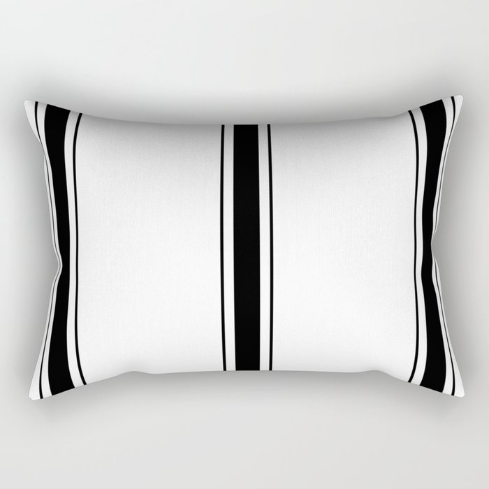 Black And White Stripes Rectangular Pillow