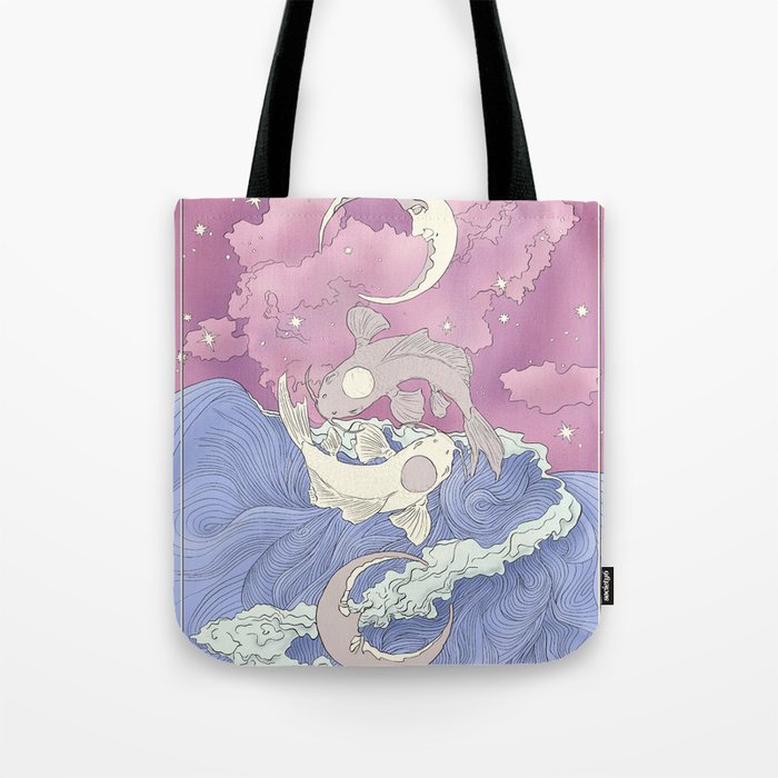 Moon and Ocean Spirts,Yin and Yang Tote Bag