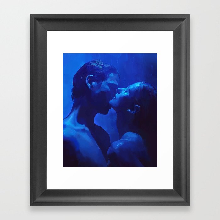 Blue Lovers Framed Art Print