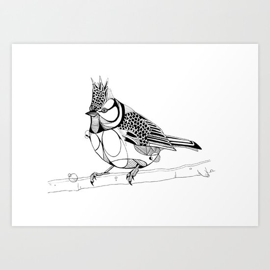 Crested Tit Art Print