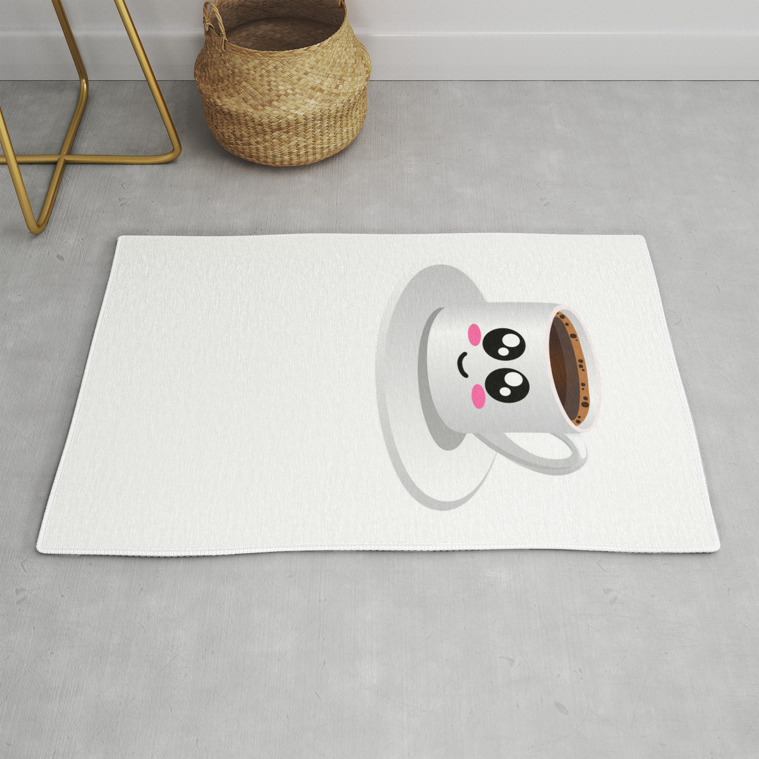 A Yawn Is A Silent Scream For Coffee Funny Coffee Pun Rug By Dogboo Society6