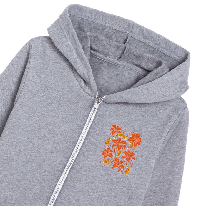 Tigers & Tiger Lilies – Retro Kids Zip Hoodie