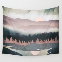 Forest Lake Evening Wall Tapestry