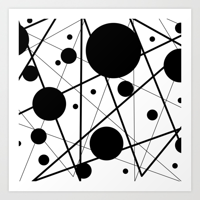 Abstract Lines And Dots Art Print By Alphavariable Society6