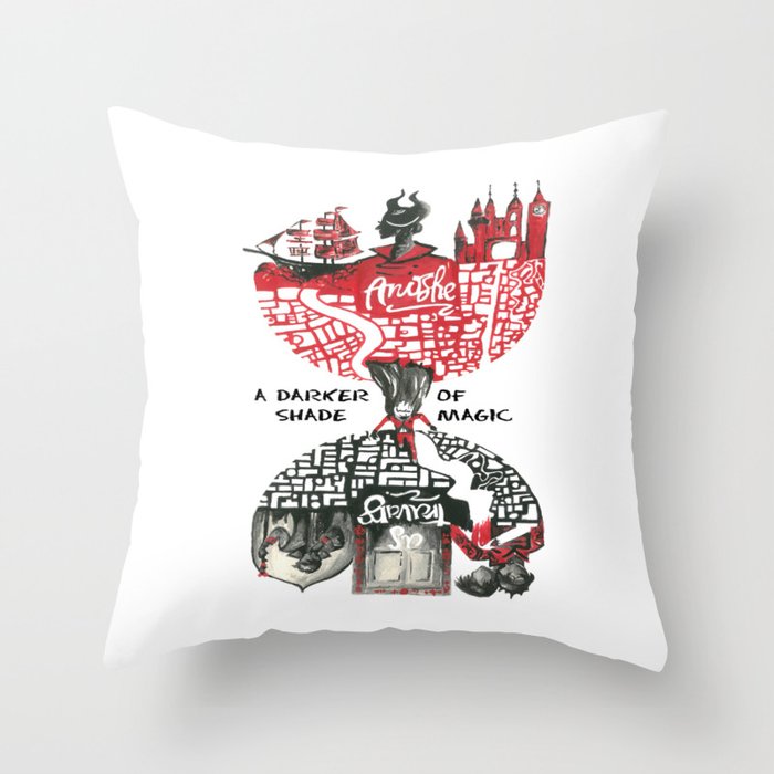 Red & Black London from A Darker Shade Of Magic Throw Pillow