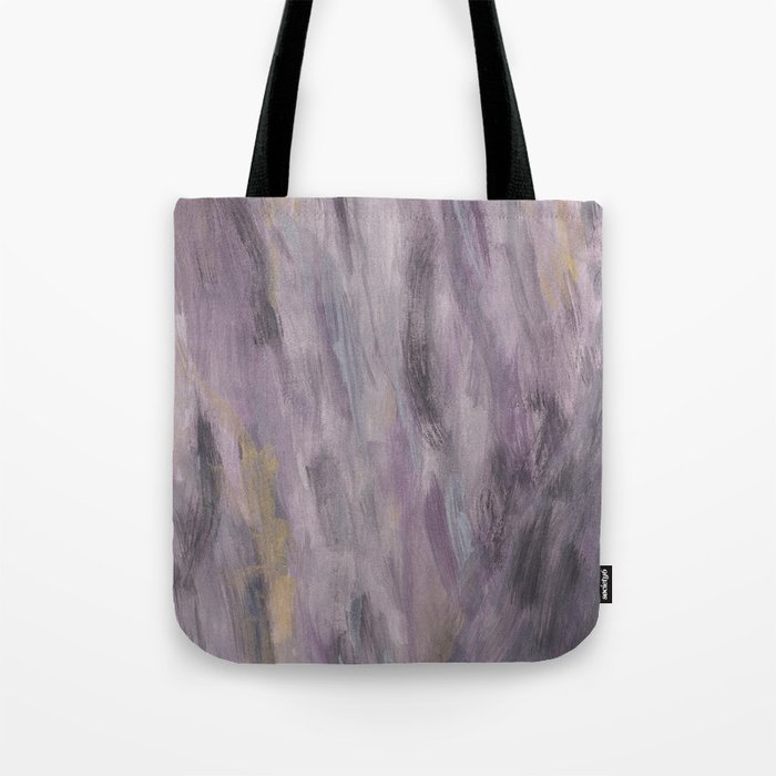 Touching Lavender Black Gold Watercolor Abstract #1 #painting #decor #art #society6 Tote Bag