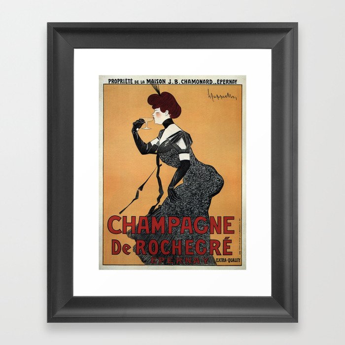Vintage poster - Champagne De Rochegre Framed Art Print