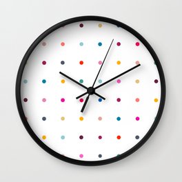 Rainbow polka dot pegboard Wall Clock
