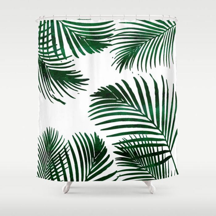 Tropical Palm Leaf Shower Curtain by naturemagick Society6