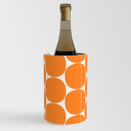 Mid-Century Mod Minimalist Dot Pattern in Orange Wine Chiller
