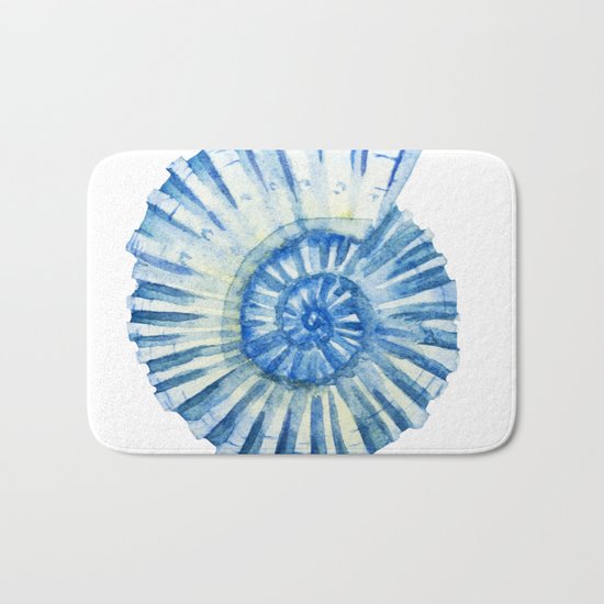 Blue Sea Snail Bath Mat