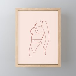 Minimalist Line Art Nude Series | Sheer Girl Framed Mini Art Print