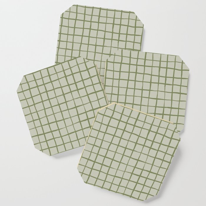 Grid check sage green Coaster