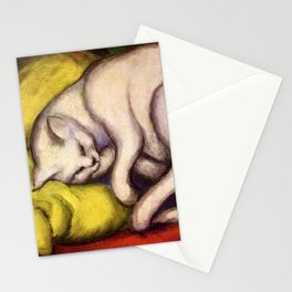 Franz Marc "The white cat on the yellow pillow" Stationery Card