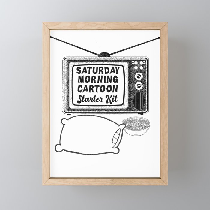 Saturday Morning Cartoon Starter Kit Framed Mini Art Print