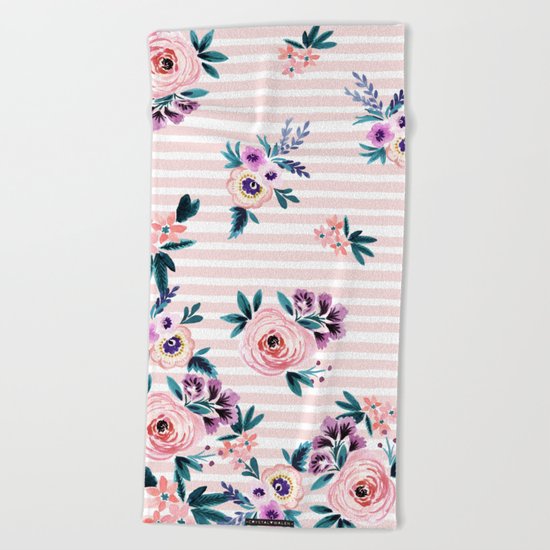 Victoria Blushing Stripe Beach Towel