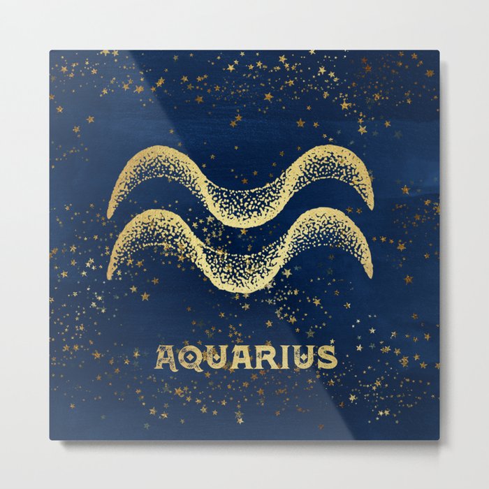 Aquarius Zodiac Sign Metal Print
