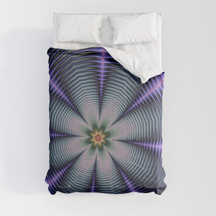 Psychedelic flower Comforter