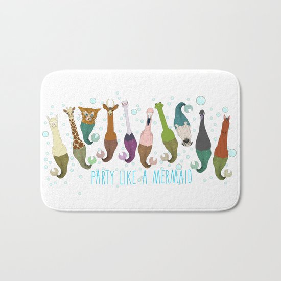 Party Like A Mermaid Bath Mat