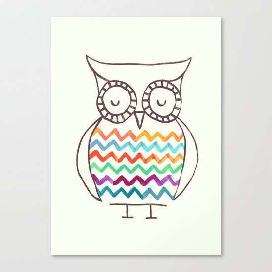 Chevron Owl Canvas Print