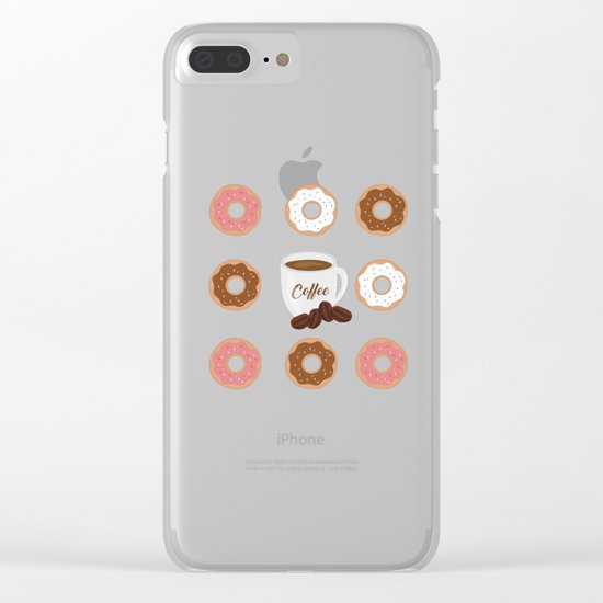 Coffee and Donuts Clear iPhone Case