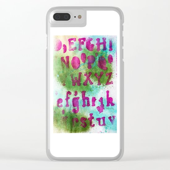 Mixed Alphabet Ink Clear iPhone Case