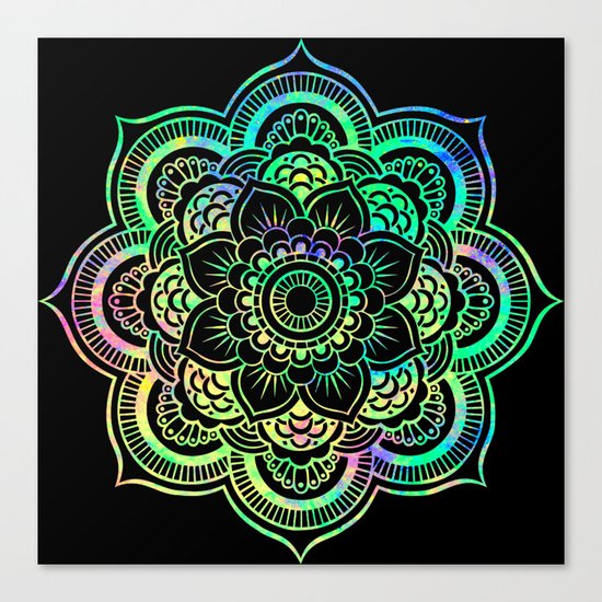 Black Light Mandala Canvas Print