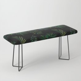 Embroidered Green Leaves Bench