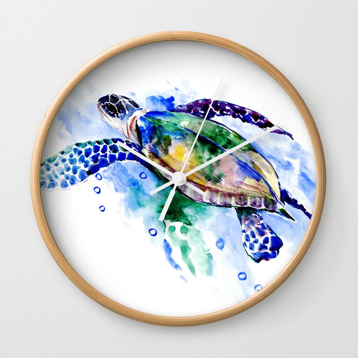 Swimming Sea Turtle Wall Clock
