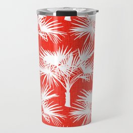 70’s Palm Springs Trees White on Red Travel Mug